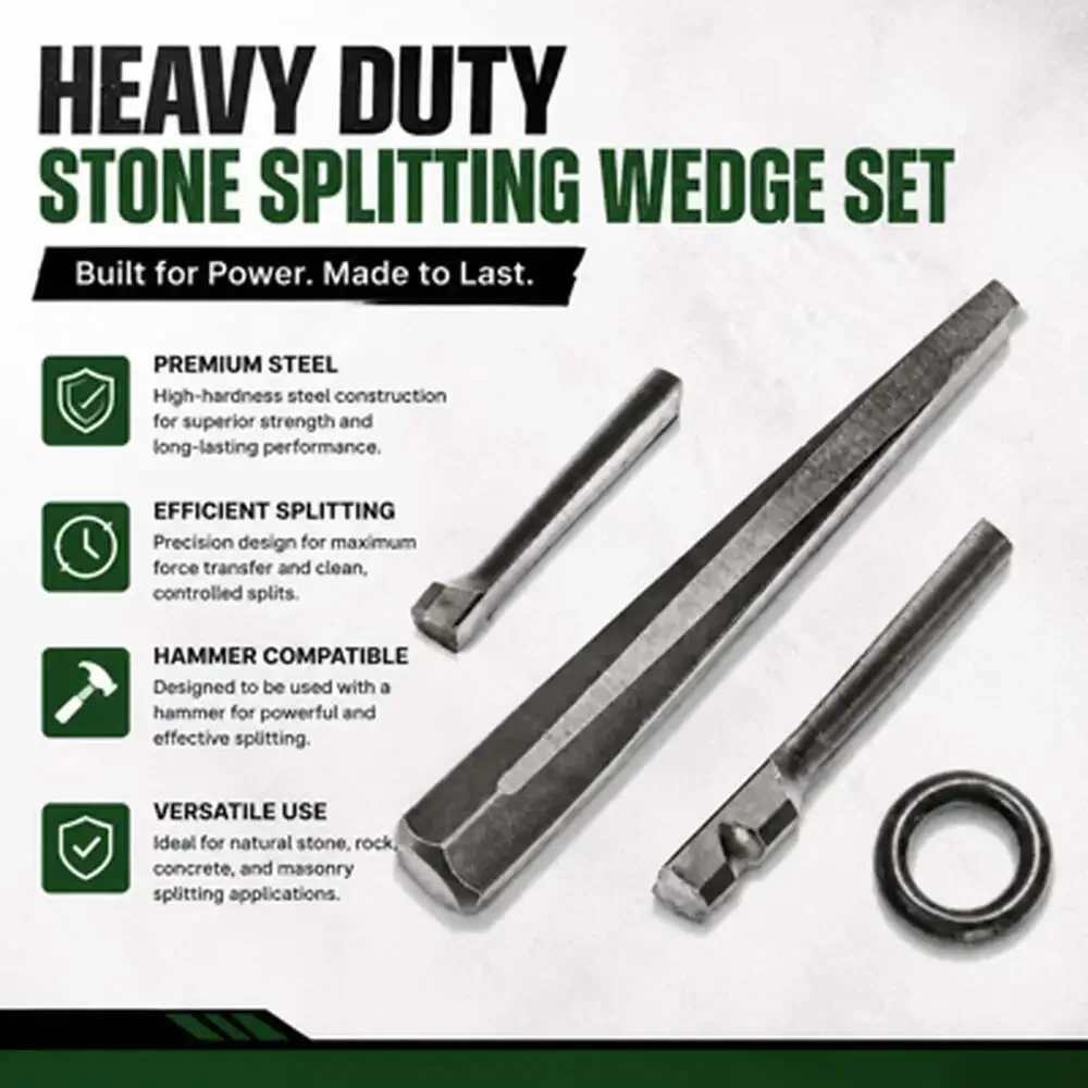 12 Pack Wedge and Feather Shims Heavy Duty Rock Splitting Tools 5/8 Inch
